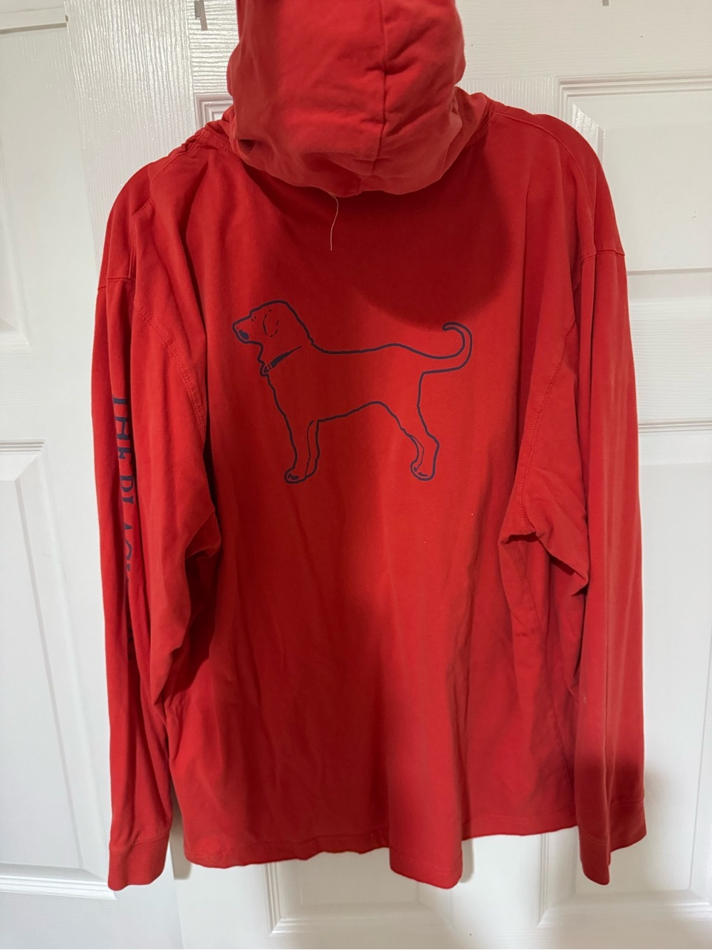 The Black Dog Red Hoodie with White Drawstrings - Picture 4 of 14